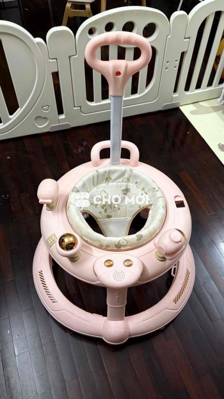 Xe tập đi gấp gọn màu hồng