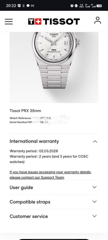 Tissot Prx Xà cừ 35mm New Pass rẻ