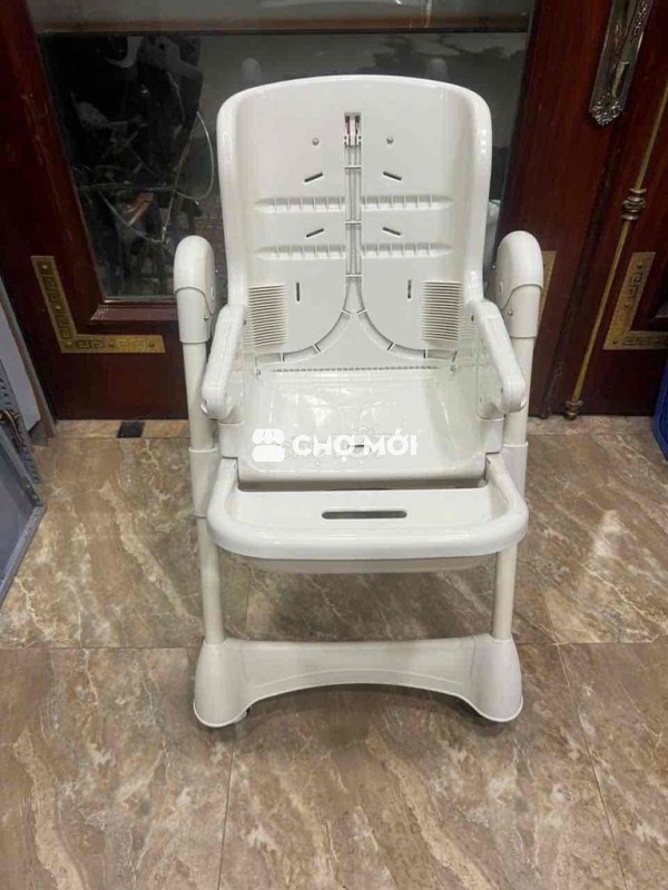 Ghế ăn dặm nhựa cao cấp Trắng chỉnh độ cao
