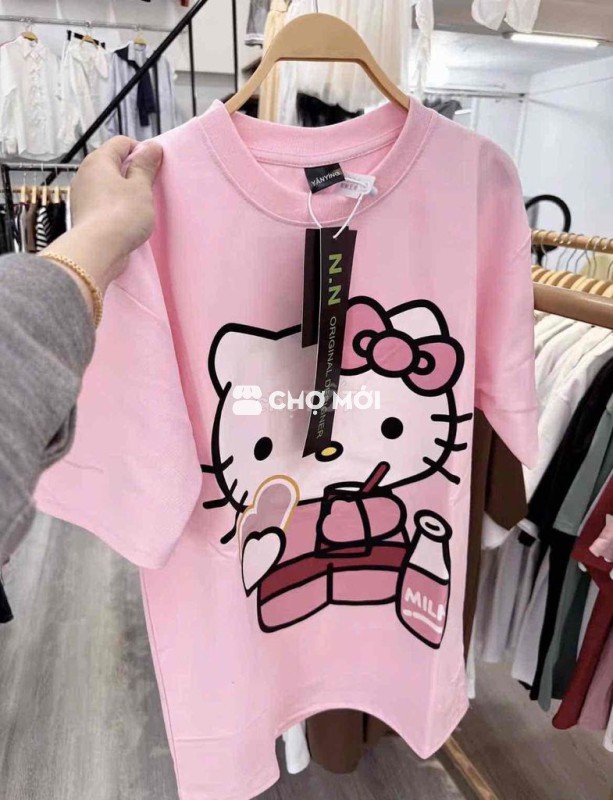 Áo phông vải in hình Kitty