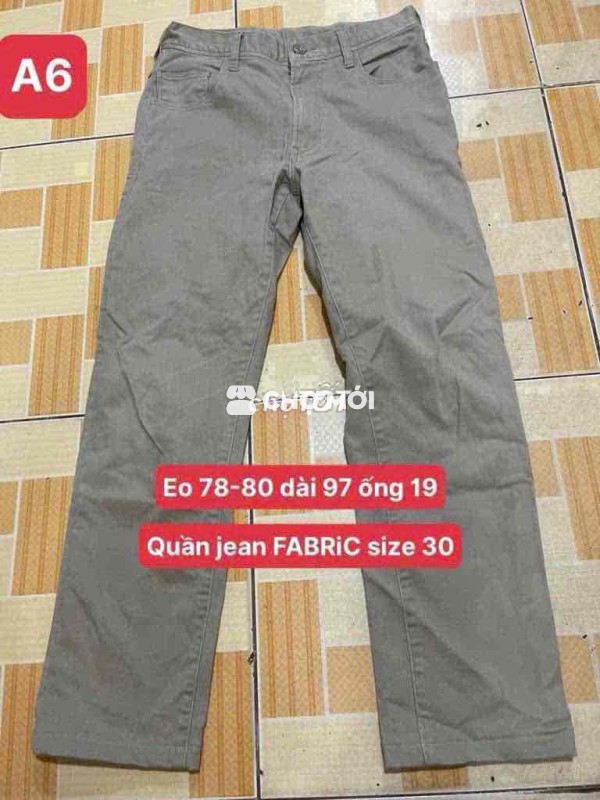 Quần jean nam FABRIC size 30 Xám Mới 98%