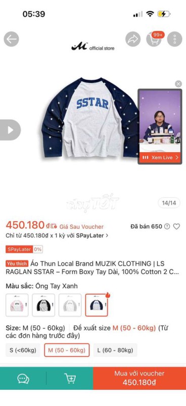 Áo thun dài tay Muzik Clothing Raglan SSTAR