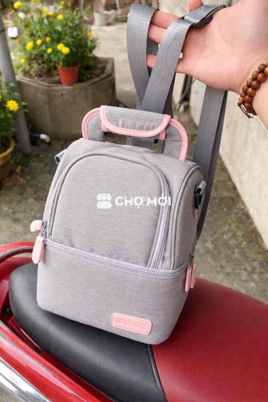 Túi giữ nhiệt Vải Xám 2 ngăn