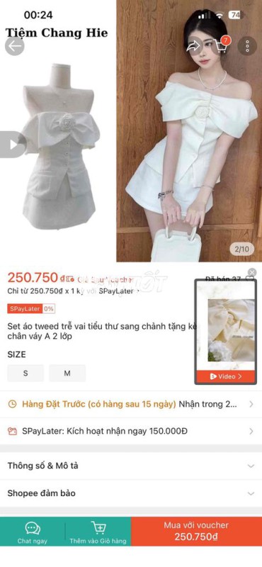 Set áo chân váy Nữ Tweed