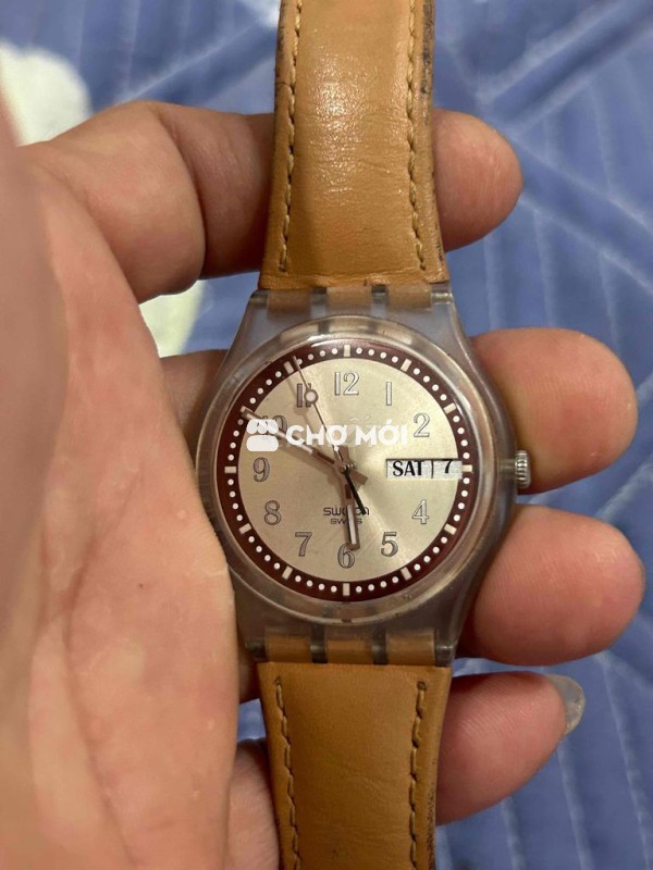 Đồng hồ Swatch nam dây da nâu