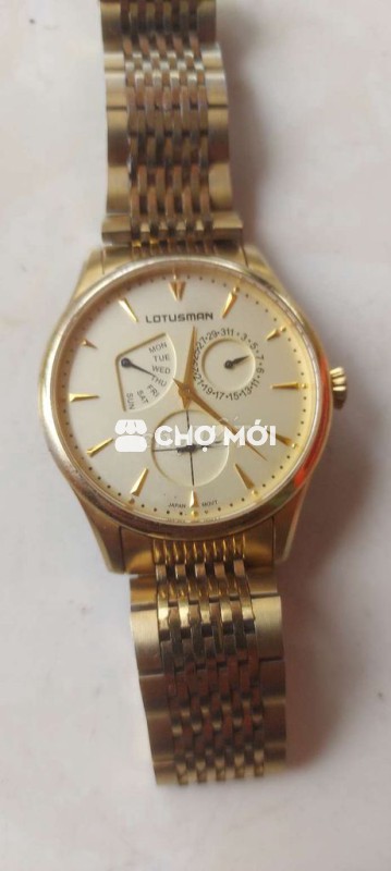 Đồng hồ Lotusman Nam Vàng Thép không gỉ