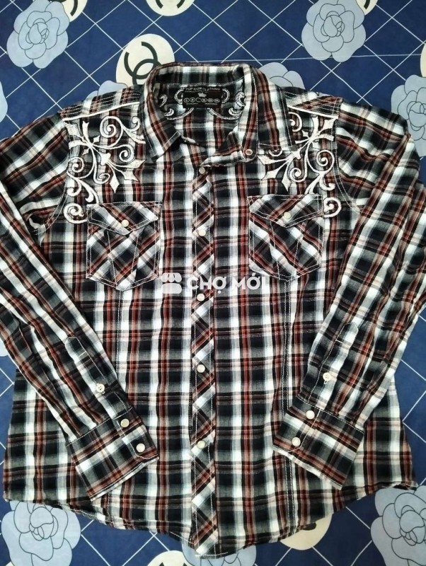 Áo sơ mi nam vải kẻ caro size L