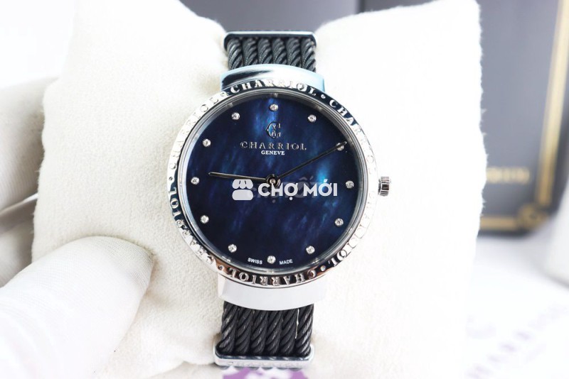 ĐH Nữ Charriol Mặt Xà Cừ Tím, 12 viên Kim Cương