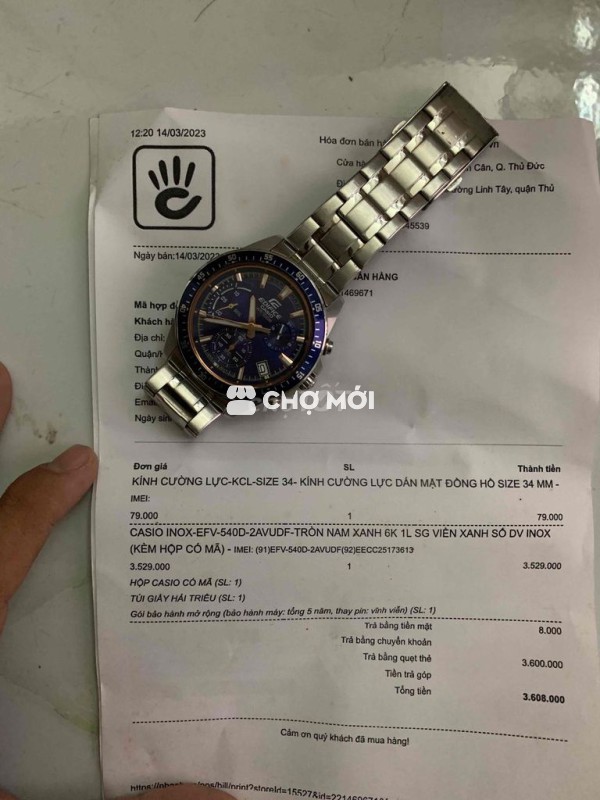 Đồng hồ Casio Edifice EFR-540D Nam