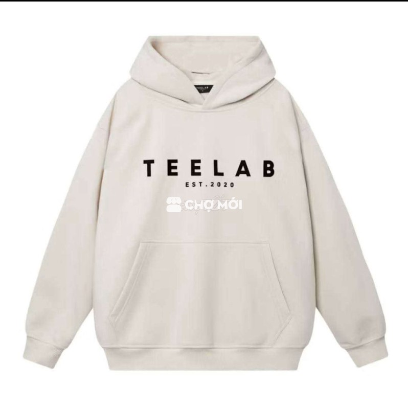 Áo hoodie Teelab màu be XL Unisex