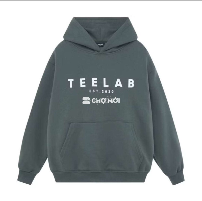 Áo hoodie Teelab Xanh rêu XL Unisex