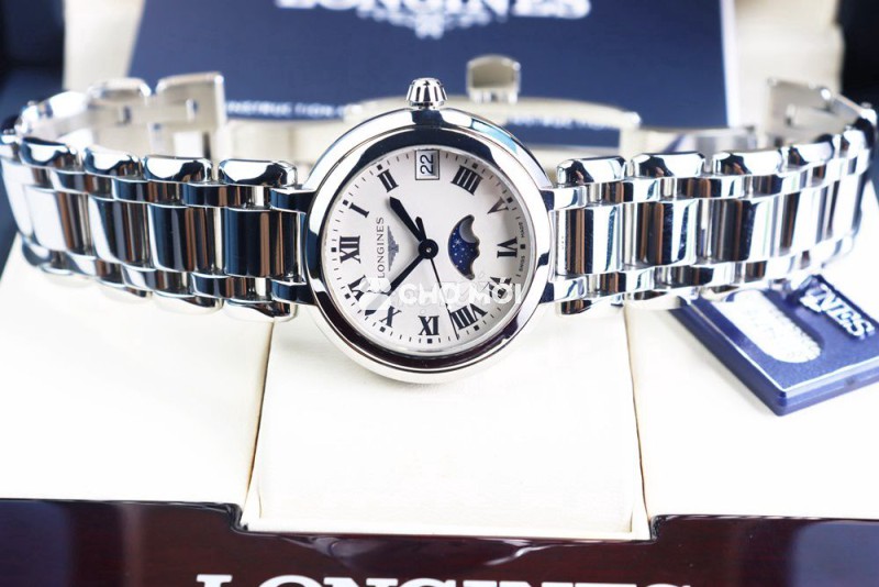 ĐH Nữ Longines Primaluna Moonphase - Kim Nung Xanh