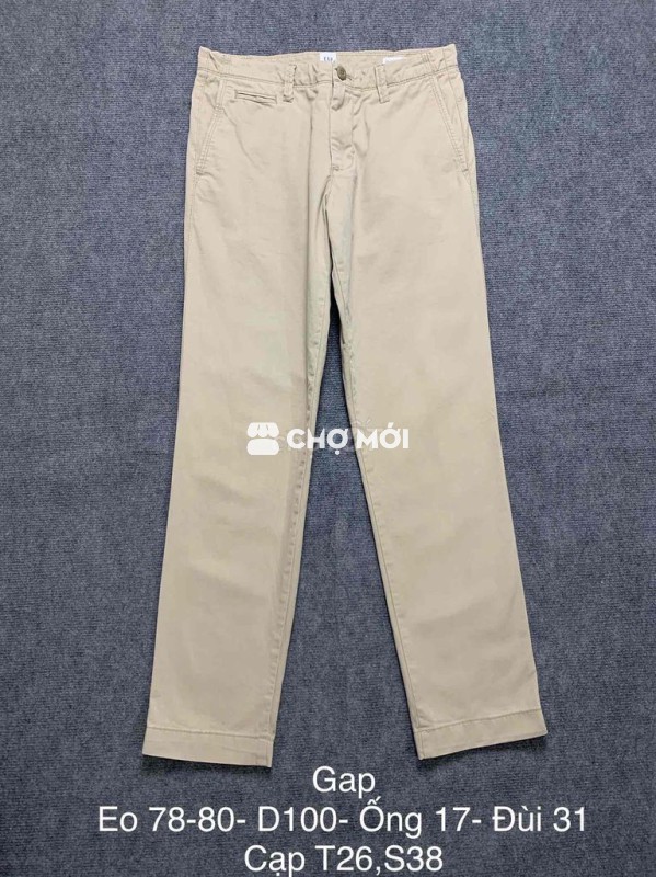 Quần kaki Gap nam Cotton size 78-80