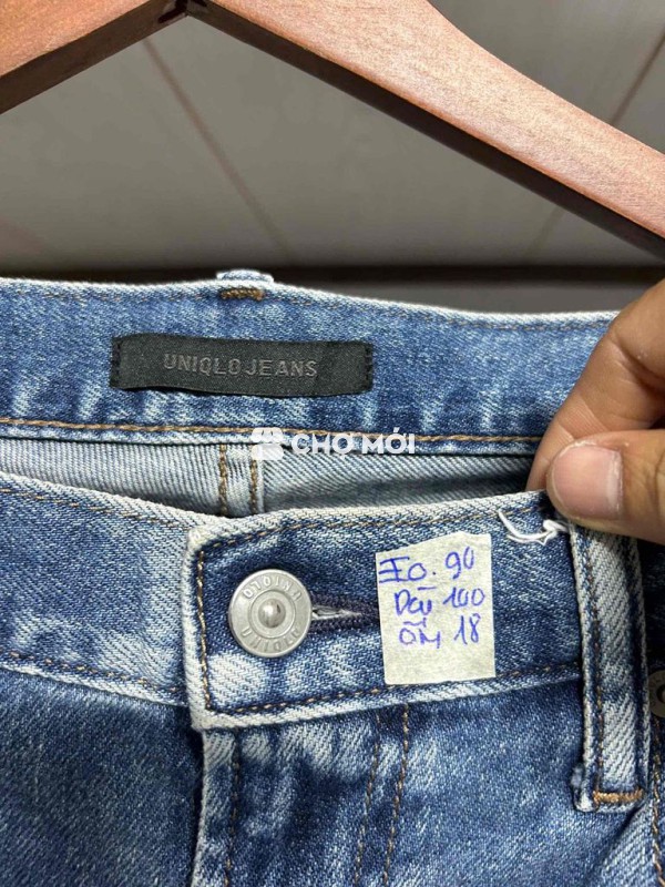 Quần jean Uniqlo nam Cotton size 32