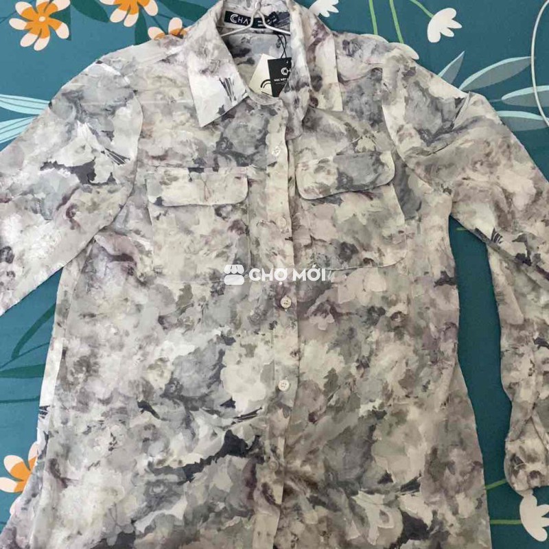 Áo sơ mi Nữ Vải mềm nhẹ Loang màu