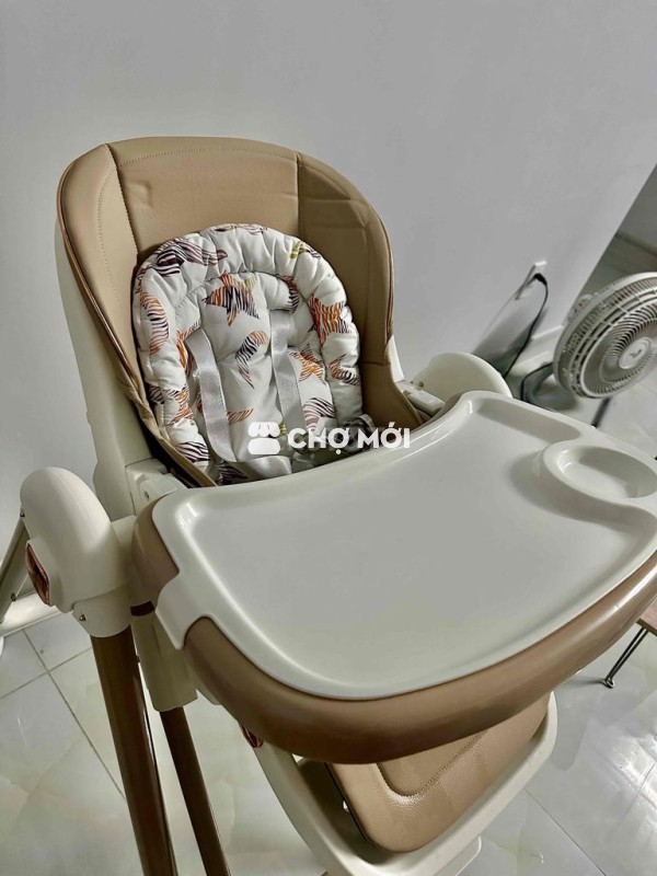 Ghế ăn dặm da Nâu kem