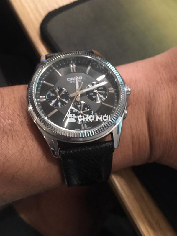Đồng hồ Casio Nam Dây da Đen
