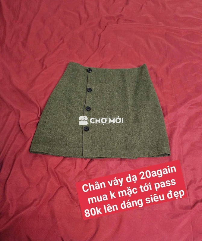 Chân váy Nữ Dạ Xanh rêu