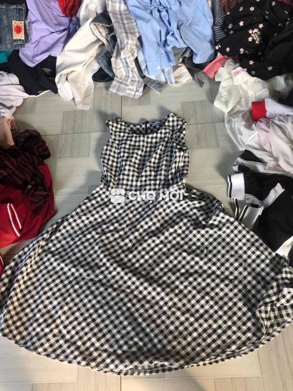 Đầm nữ kẻ caro sọc to size M
