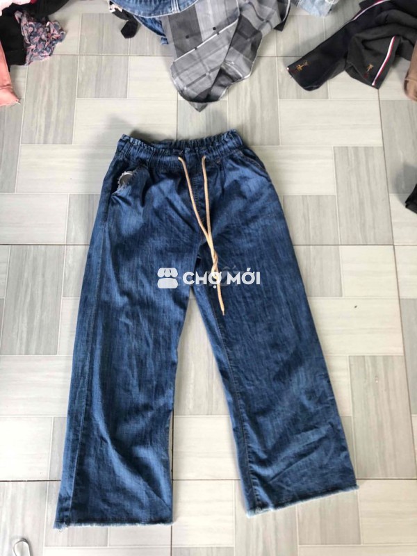 Quần thun lửng nữ giả jean size L
