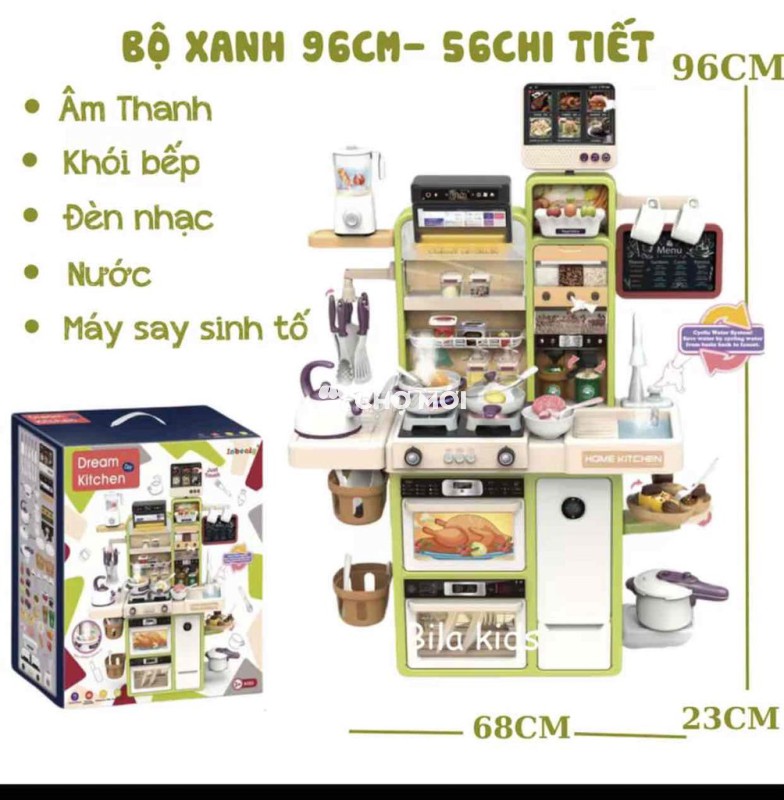 pass Đồ chơi nấu ăn Bila kids Mới full hộp 96cm