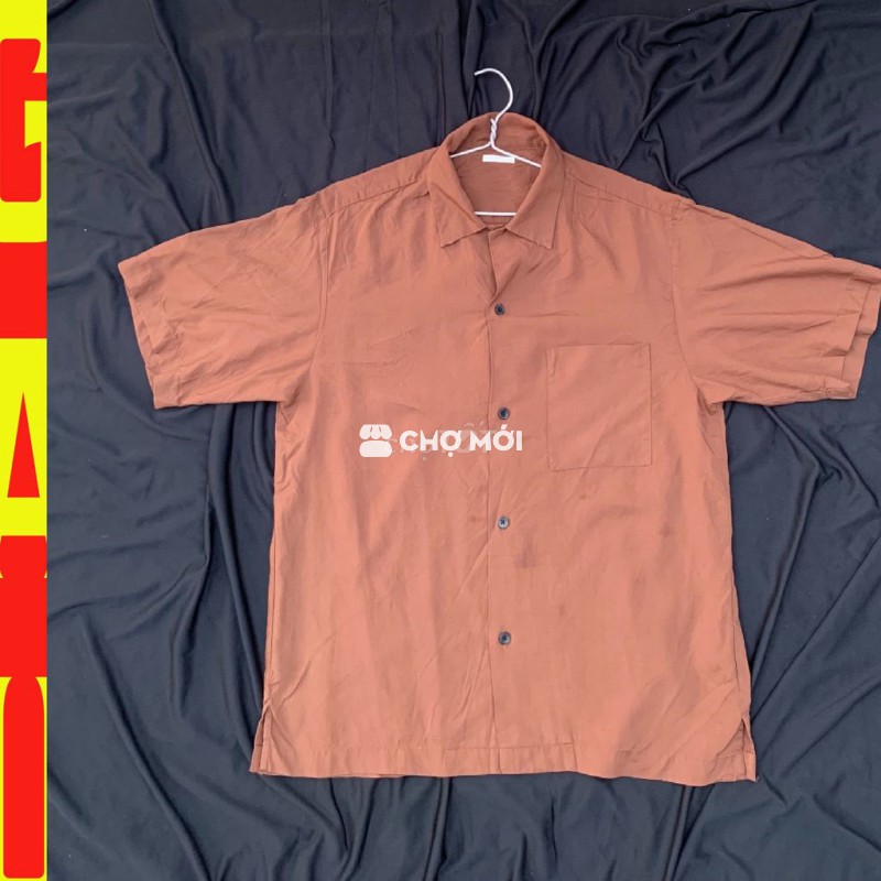 💥Áo sơ mi G.U - sz 2XL 75-82kg - vải lụa - nâu