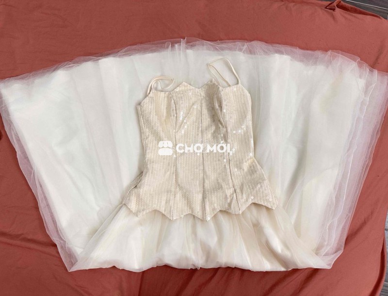 Đầm hai dây nữ Kim sa size M