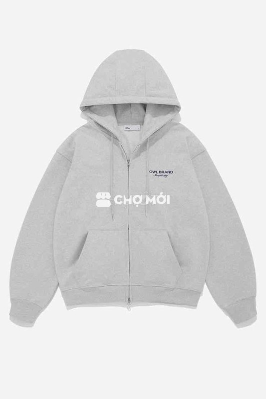 Áo khoác hoodie vải nỉ xám