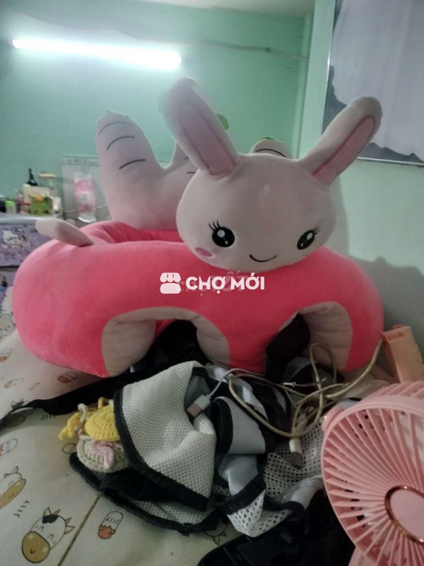 Gối tập ngồi Thỏ Vải bông Hồng