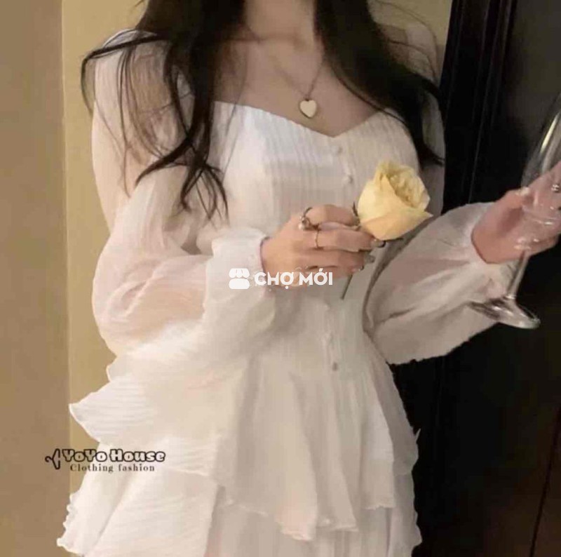 Váy nữ tiểu thư trắng size S