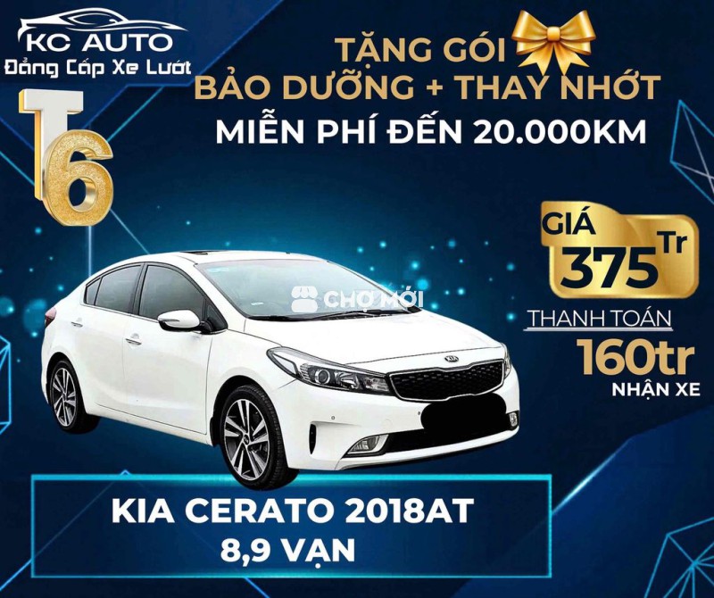 Kia Cerato 2018 1.6L AT . Màu Trắng . Đi 8,9 vạn .