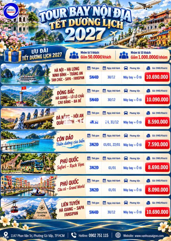 Chùm Tour Tết Dương Lịch